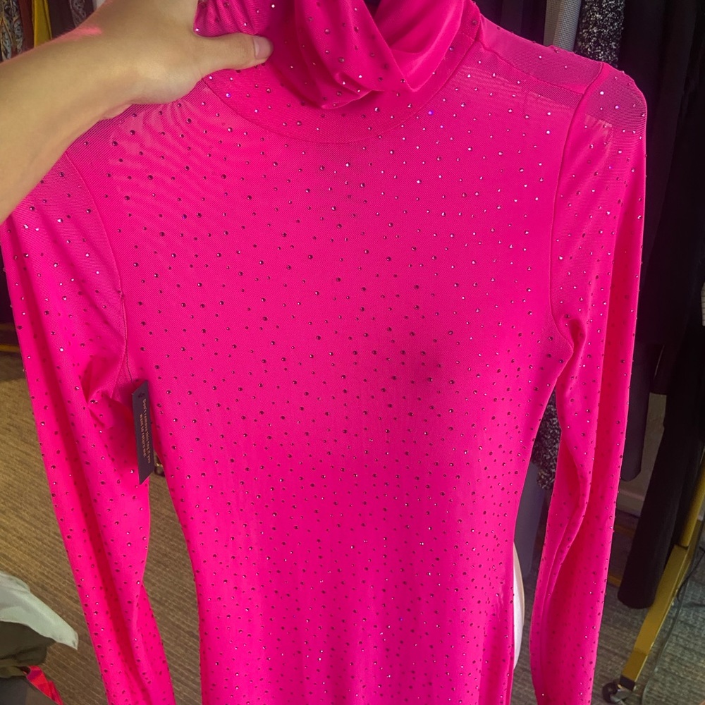 AFRM Vibrant Pink Long Sleeve Dress NWT